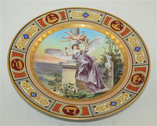 A Vienna style porcelain cabinet plate, late 19th century, 24cm